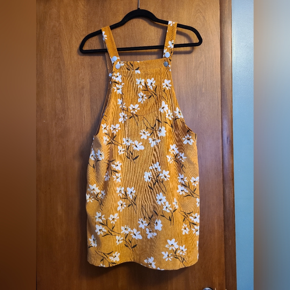 Mustard and white floral skirtall